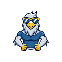 Obraz premium Eagle with Sunglasses icon vector illustration isolated on white