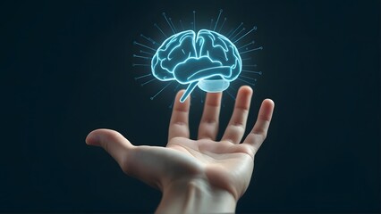 Hand holding a light bulb symbolizing a digital idea and connection