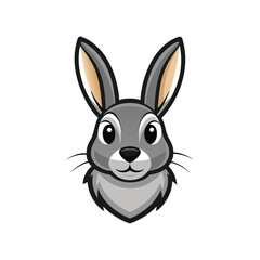 Fototapeta premium Hare frontal head icon vector illustration