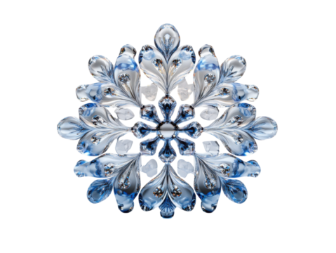 A blue and white snowflake with a diamond pattern - Powered by Adobe