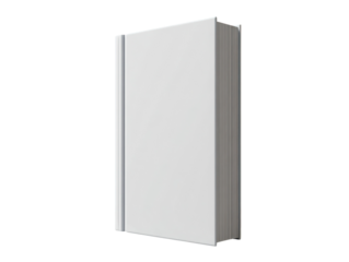 A white book with a silver spine