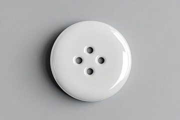White button, four holes, simple design