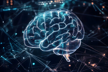 human brain with gears