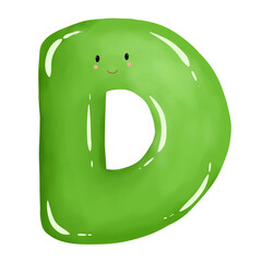 green letter D isolated on white