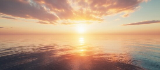 Fototapeta premium Golden sunset over a calm sea