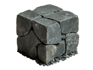 A large stone block with a rough surface