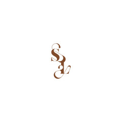 Obraz premium bold and hairline initial wedding logo concept SL elegant curve monogram letter