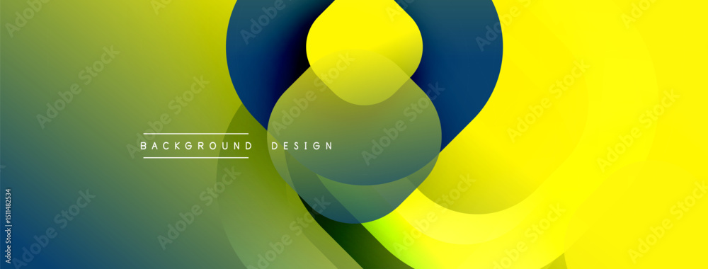 Leinwandbilder abstract colorful design. overlapping circles create dynamic gradient effect. yellow, green, blue hu