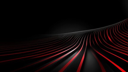 Abstract red lines on black background