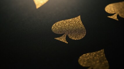 Gold Spades Pattern On Dark Background