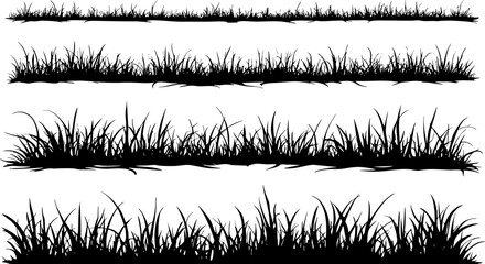 Grass silhouettes collection. A set of silhouette Grass vector illustration