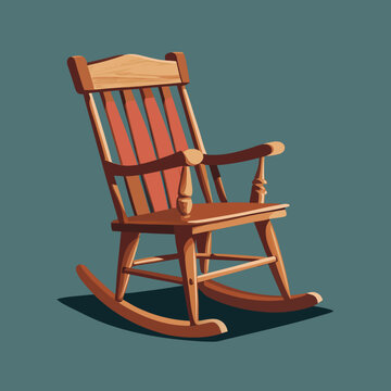 recommend clip art: Classic wooden rocking chair illustration