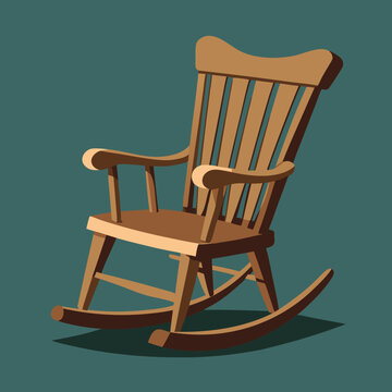 recommend clip art: Classic wooden rocking chair illustration