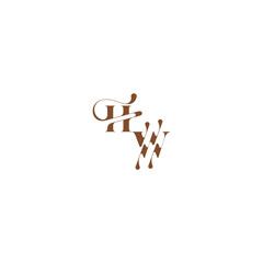 elegant curve monogram bold and hairline initial letter wedding logo concept HW