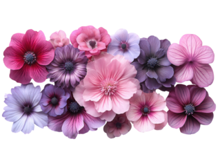 A bouquet of flowers with a variety of colors and sizes