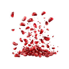 glossy perfect seed of pomegranate falling png