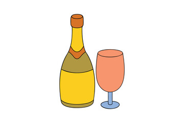 Champagne Toast for Celebration with White Background