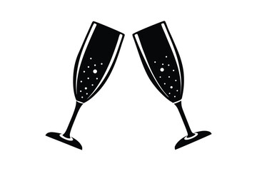 Champagne Toast for Celebration with White Background