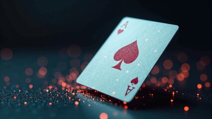 Ace Of Spades Against Dark Background