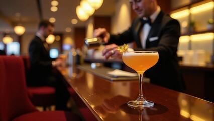 Elegant Cocktail At Luxury Hotel Bar
