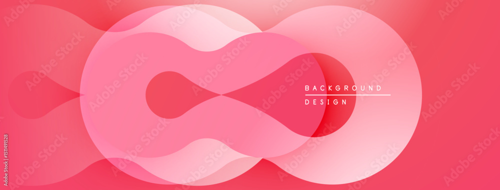 Poster abstract pink design. overlapping circles create infinity symbol, smooth gradients, modern aesthetic