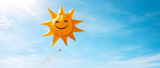 Smiling Sun Balloon in a Clear Sky