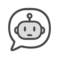 Chatbot Icon: Friendly Robot in Speech Bubble
