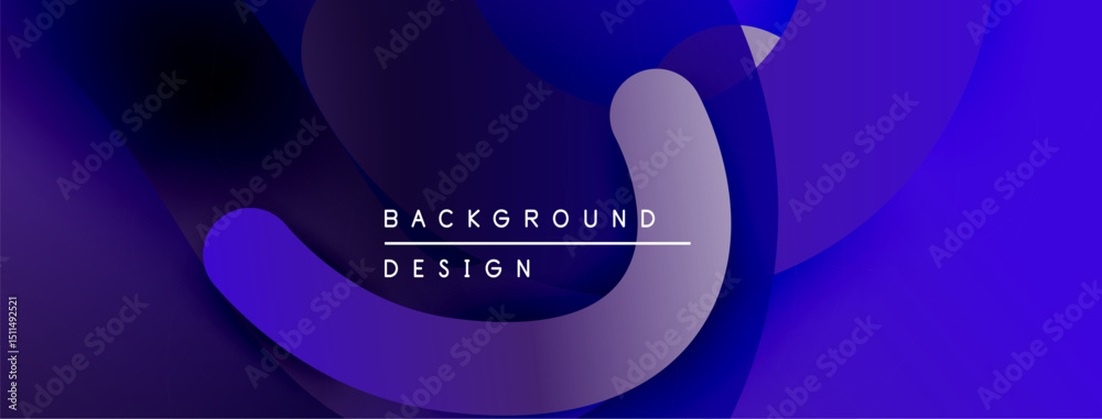 Poster Abstract layers create dynamic blue gradient. Modern design elements suggest depth, movement, visual appeal. Minimalist text overlay present.