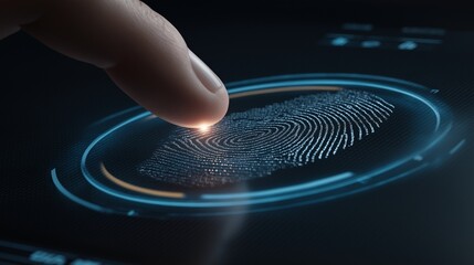 Fingertip scanning fingerprint biometric security technology digital identity verification