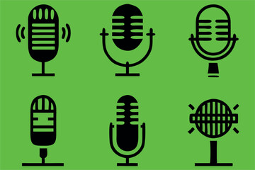 set of retro microphone