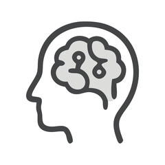 Brain Inside Head: Thinking and Intelligence Concept