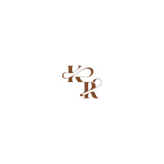elegant curve monogram bold and hairline initial letter wedding logo concept KR