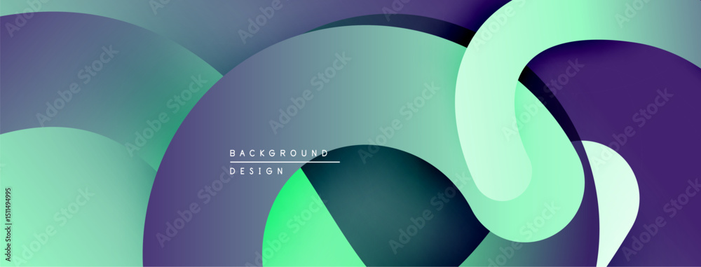 Aufkleber abstract fluid shapes overlap, creating vibrant gradients. modern design utilizes cool tones, purple