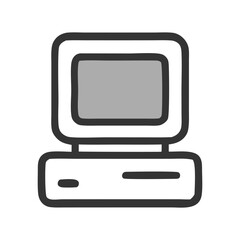 Retro Computer Icon: Nostalgic Technology Illustration