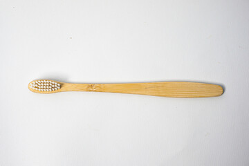 natural bamboo toothbrush isolated in white background. use eco-friendly products for sustainability