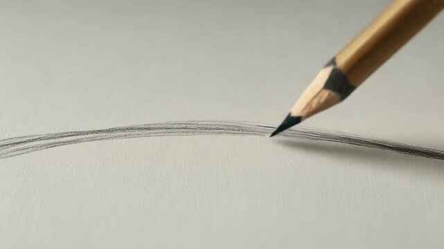 Pencil and Sketch: An artist's hand with a sharp pencil gracefully creates a delicate sketch on pristine paper, embodying the initial stages of creation and artistic expression. 
