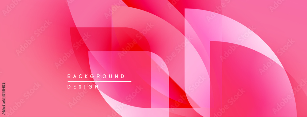 Aufkleber Abstract pink background design. Overlapping shapes create dynamic visual effect. Modern, smooth gradients present elegant composition.