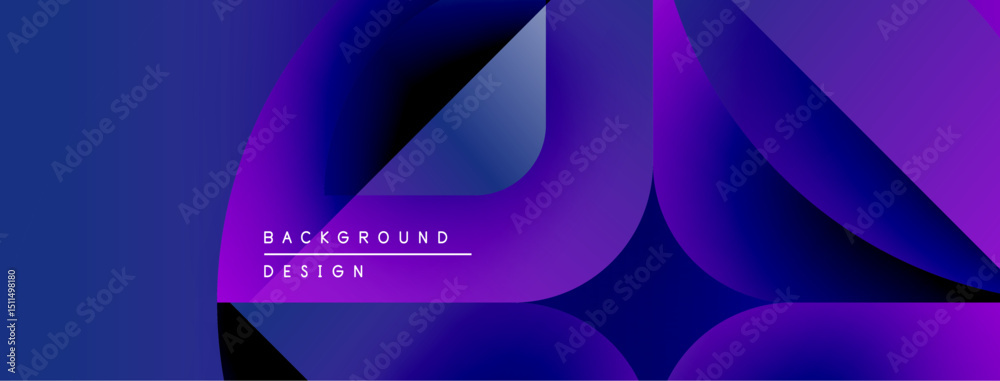 Poster abstract fluid shapes, vibrant purple hues blend into deep blues. modern design element for backgrou