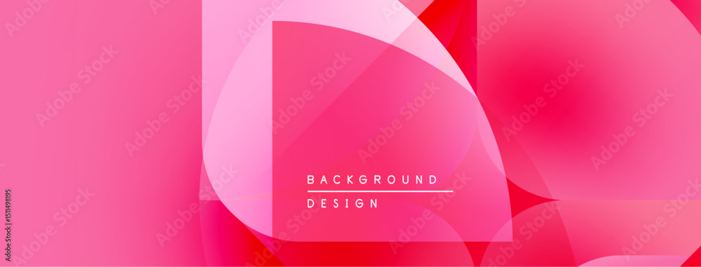 Aufkleber Abstract pink background. Overlapping shapes create modern design. Gradient colors provide visual interest, smooth transitions.
