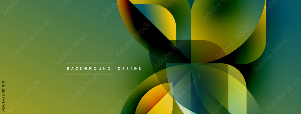 Aufkleber Abstract design features overlapping colorful shapes. Gradient shades create dynamic visual effect. Modern background suitable for various projects.
