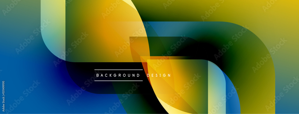 Aufkleber Abstract fluid shapes blend vibrant colors. Dynamic composition creates modern background design. Smooth gradients offer visual interest.
