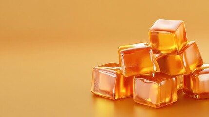 Amber Cubes: A Delightful Still Life of Shiny, Golden Candies