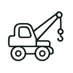 Naklejka premium Toy Crane Illustration: A simple yet charming illustration of a toy crane, designed with clean lines and a friendly aesthetic, perfect for conveying construction concepts in a playful way.