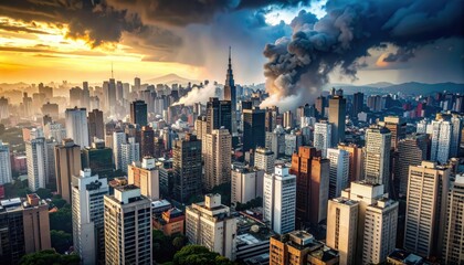 Fototapeta premium Tragic Scenes of Collapsing Urban Sprawl in São Paulo, Brazil