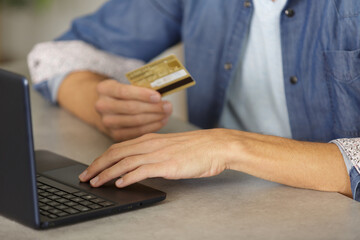 man doing shopping online