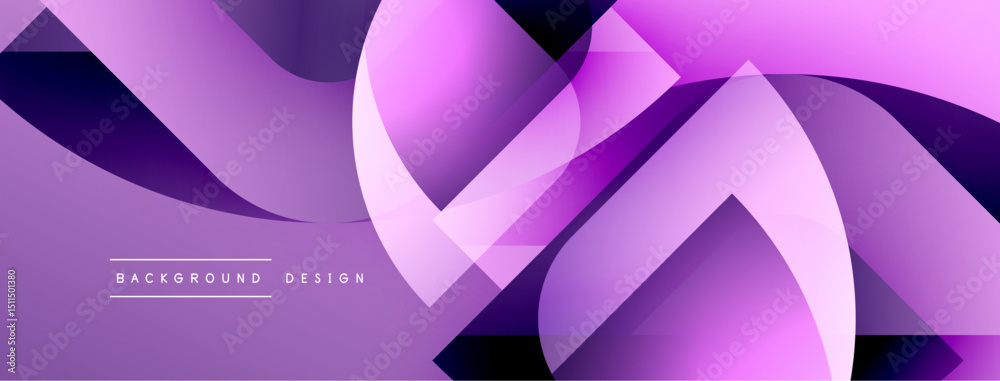 Aufkleber Abstract purple design features flowing shapes, gradients, dynamic curves. Modern background suitable for digital projects.