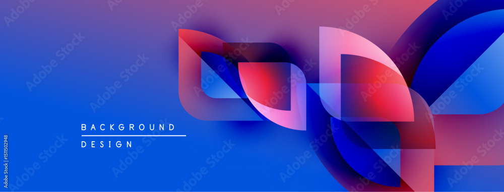 Poster abstract flowing shapes, vibrant blue purple gradients. modern design element, dynamic composition, 
