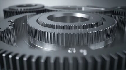 Intricate Metal Gear System: Precision Engineering and Mechanical Marvel