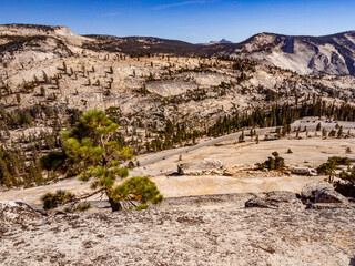 Southwest usa Yosemite National Park California valley pools mountains and forests.