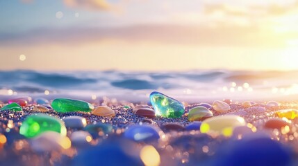 Sea Glass at Sunrise: A Coastal Serenity
